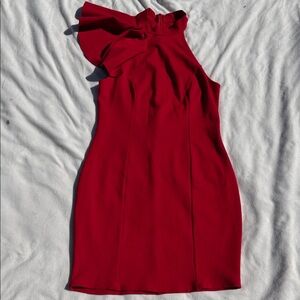 Chic One Shoulder Red Dress